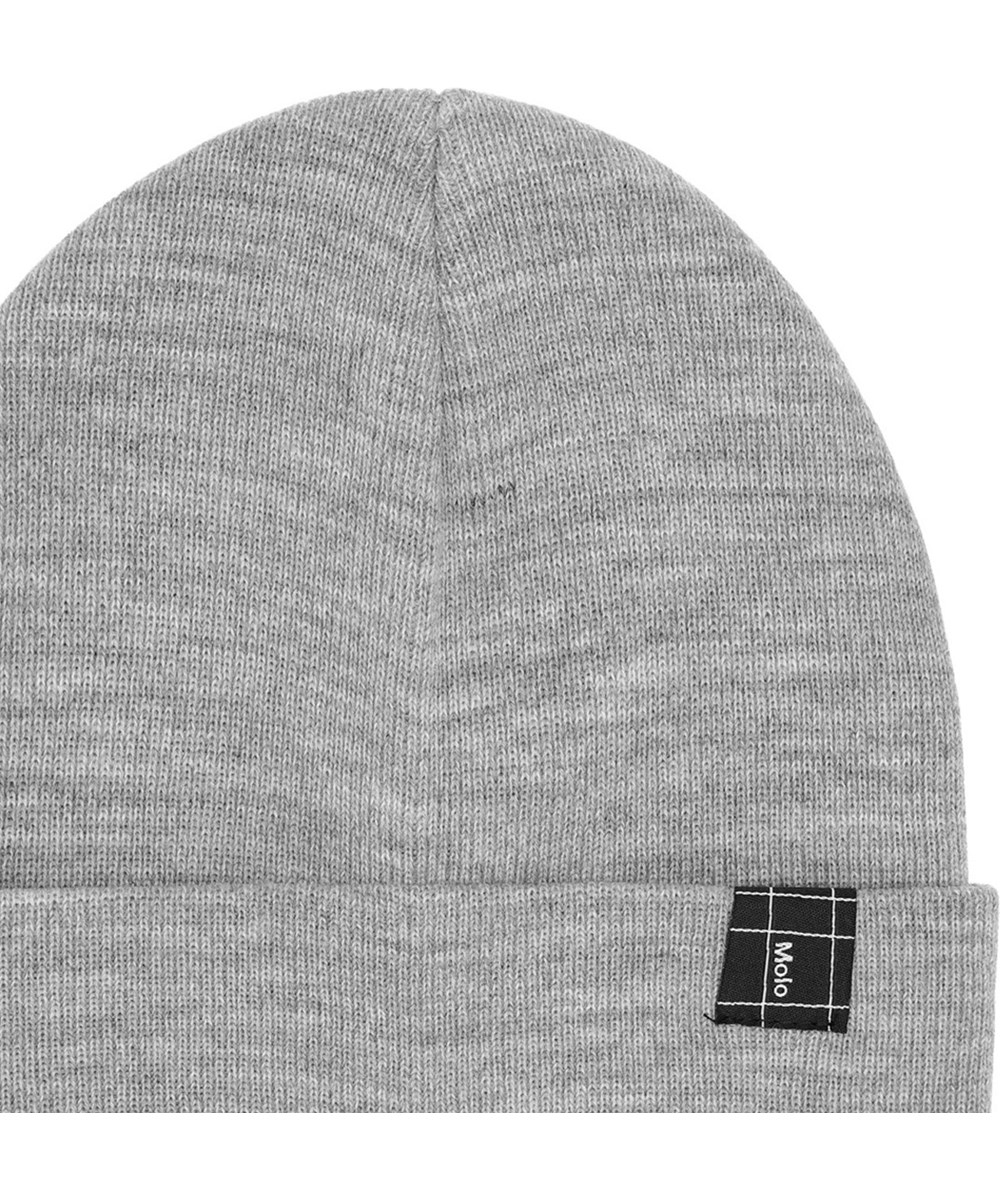 Kruz - Grey Melange - Grey marled beanie in soft fine knit for children.