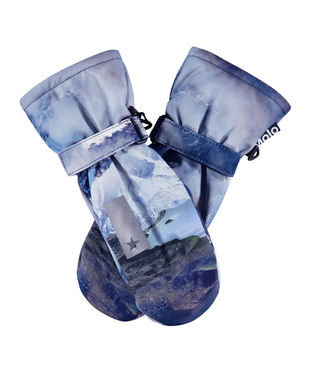 Mitzy - Snowy Mountains - Waterproof and breathable mittens for children with mountain print and 3M™ Thinsulate™ insulation