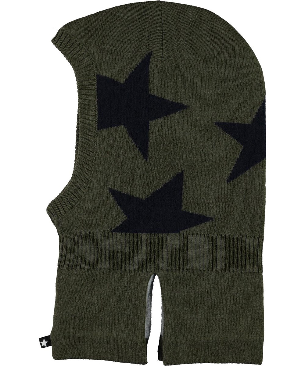Snow - Vegetation - Green ski mask with stars 