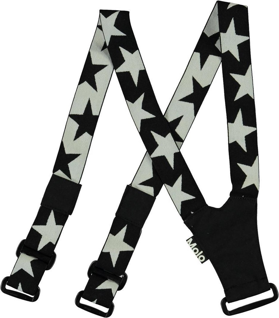 Suspenski - Black - Black and white star braces 