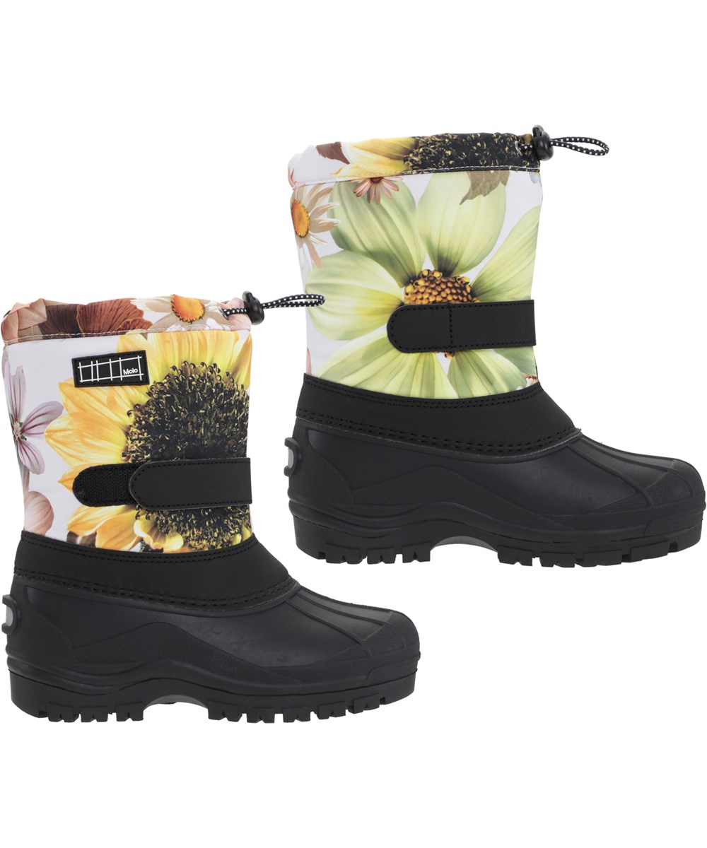 Driven - Retro Flowers - Recycelte Winterstiefel mit Blumendruck