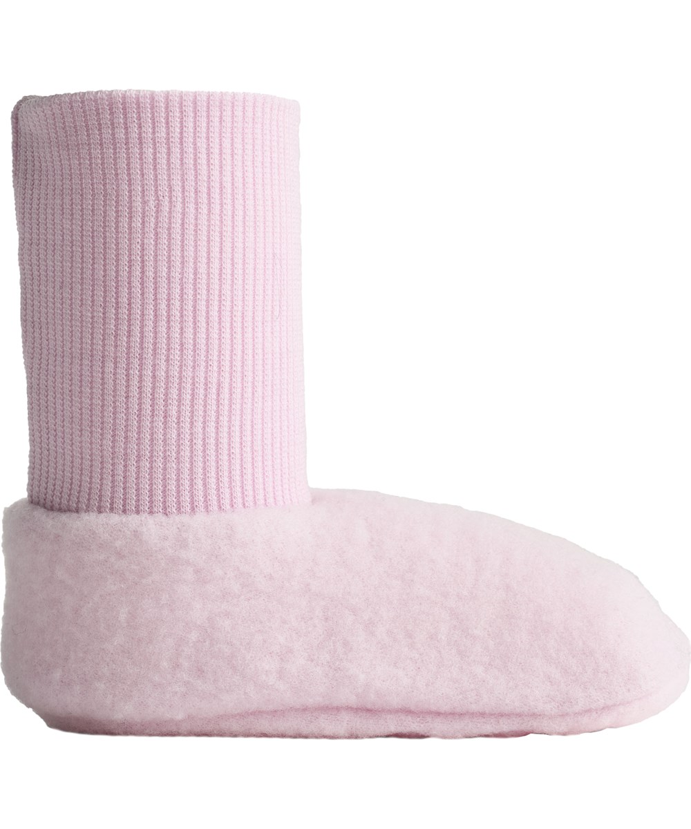 Umut - Alpine Glow - Lila Babyschühchen aus 100% Merinowolle