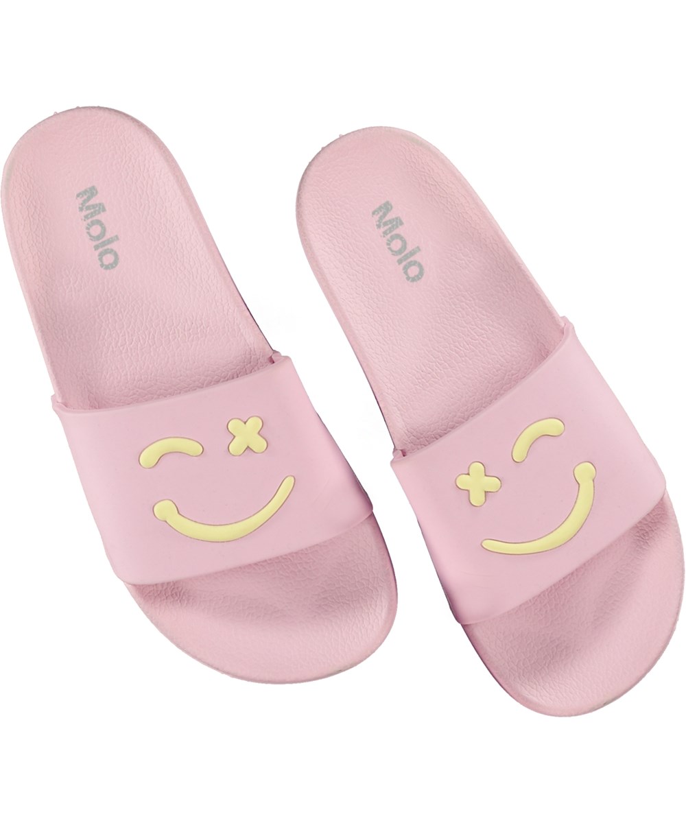 Zhappy - Morning Sun - Sandalen mit rosa Palmen-Smiley