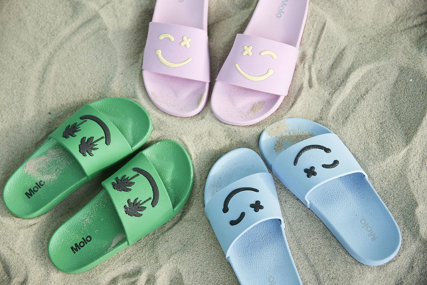 Zhappy - Morning Sun - Sandalen mit rosa Palmen-Smiley - Molo