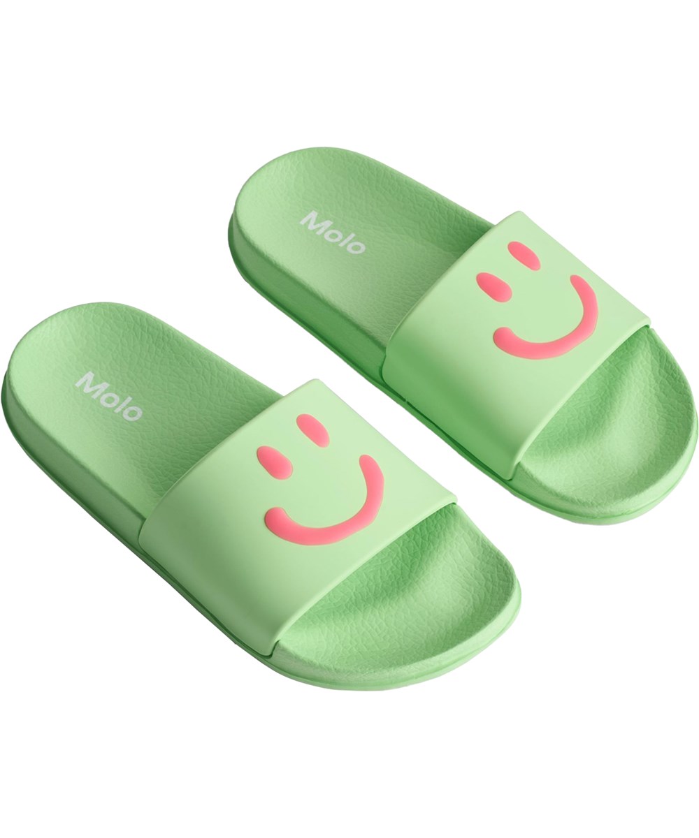 Zhappy - Pistachio - Grüne, wasserabweisende Badeschlappen für Kinder.