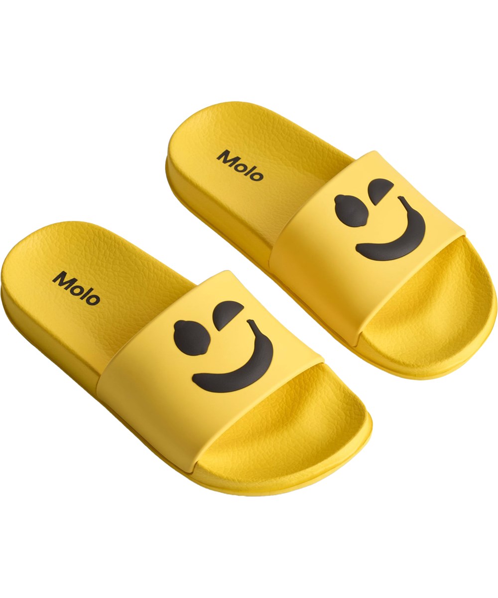 Zhappy - Warm Yellow - Gelbe, wasserabweisende Badeschlappen für Kinder.