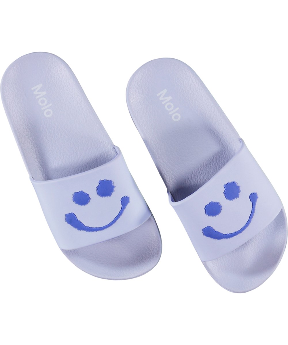 Zhappy - Sky Smile - Lila Badesandalen mit lila Lächeln-Aufdruck
