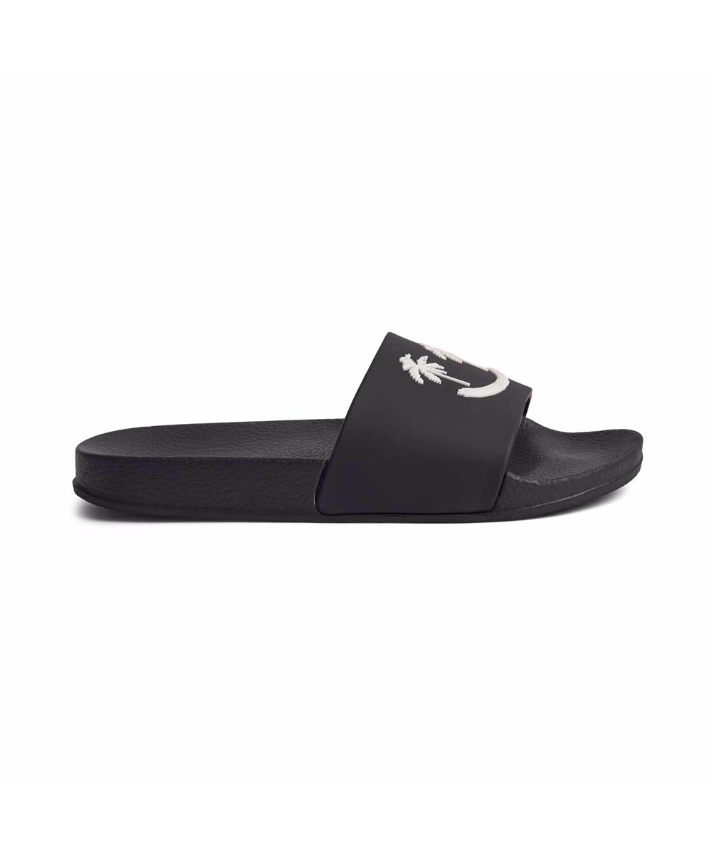 Zhappy - Black - Schwarze Kindersandalen mit breitem Fußriemen und geformter Innensohle.