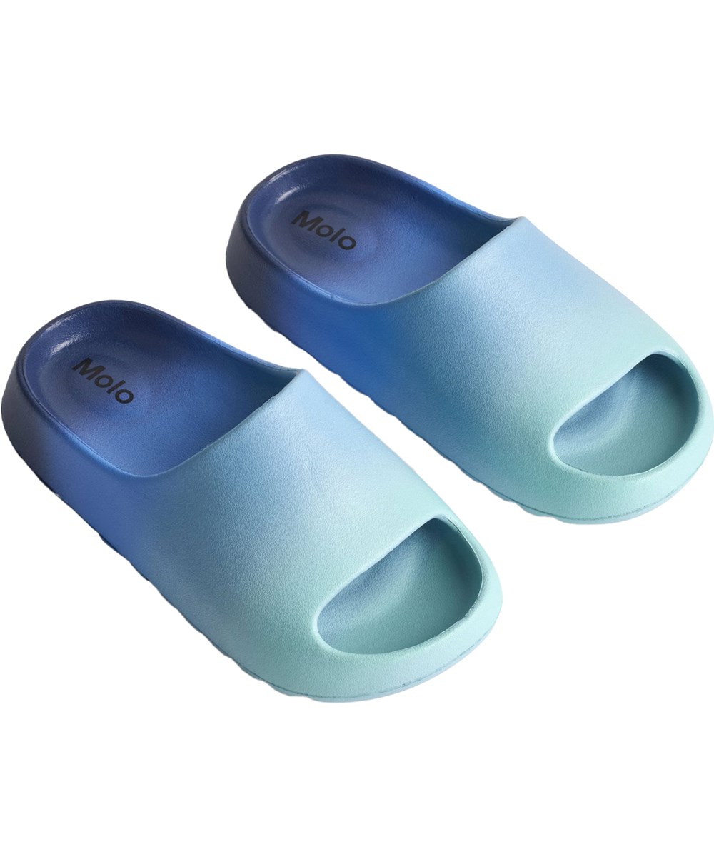 Zion - Ocean Fade - Wasserabweisende blaue Badeslipper für Kinder.