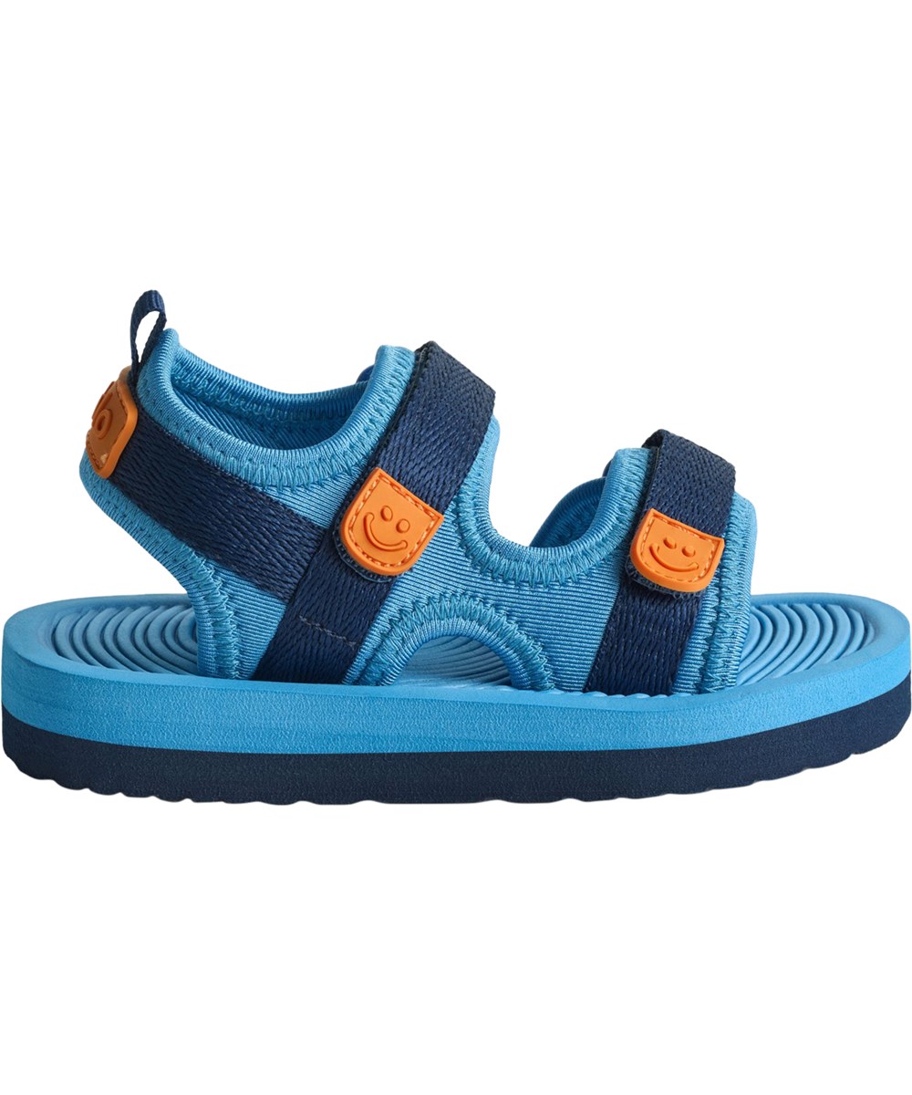 Zola - Blue Tide - Blaue, sportliche Sandalen für Kinder mit einer weichen Schaumssohle und Klettverschluss.