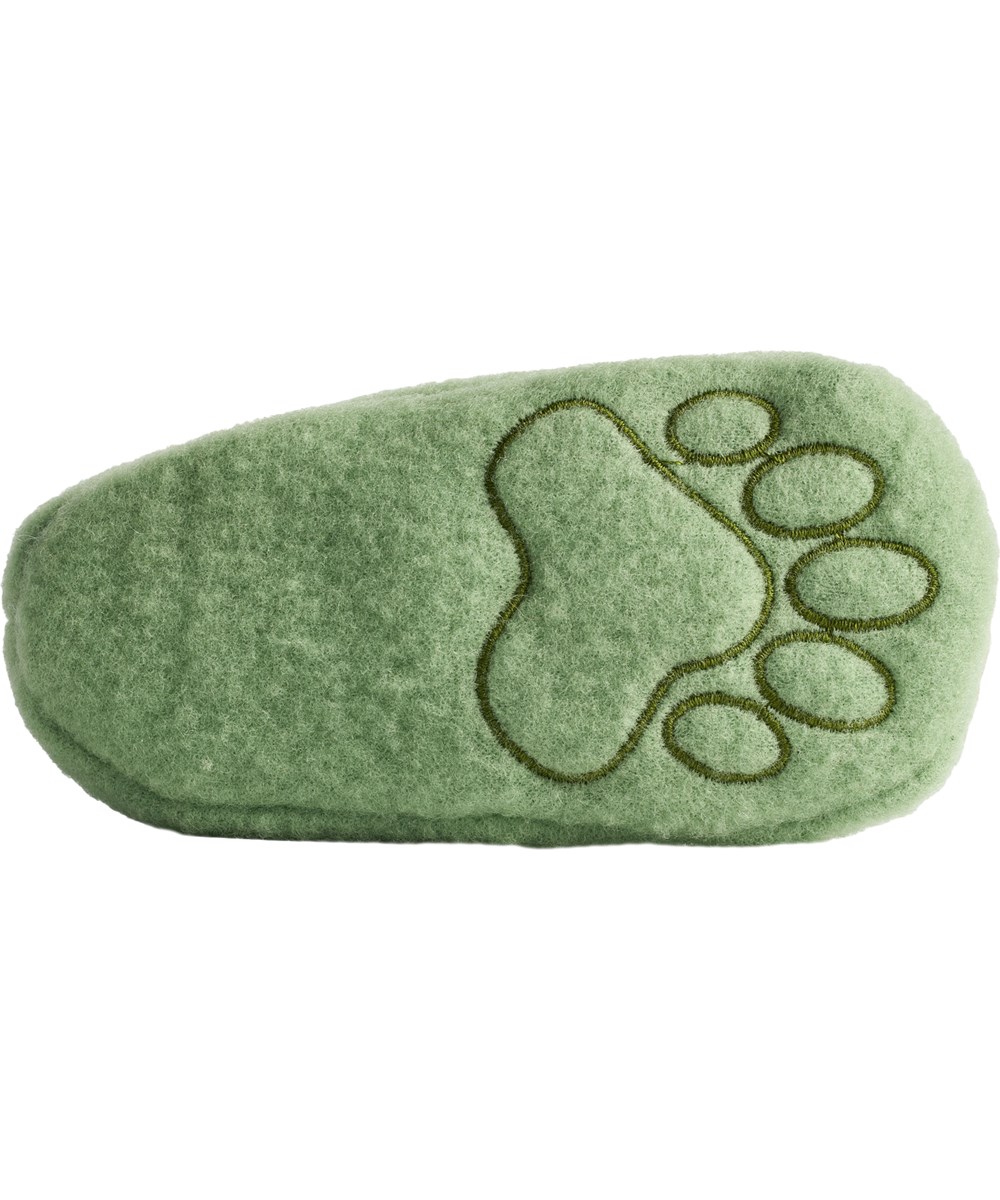 Umut - Moss Green - Green baby booties in 100% merino wool