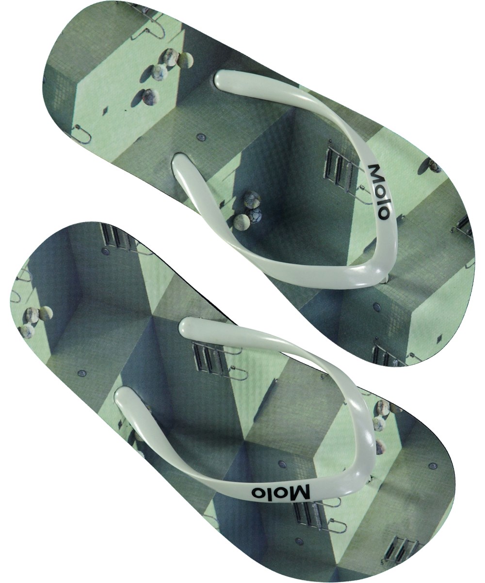Zeppo - Graphic Pools - Beach sandals with digital swimming pool print