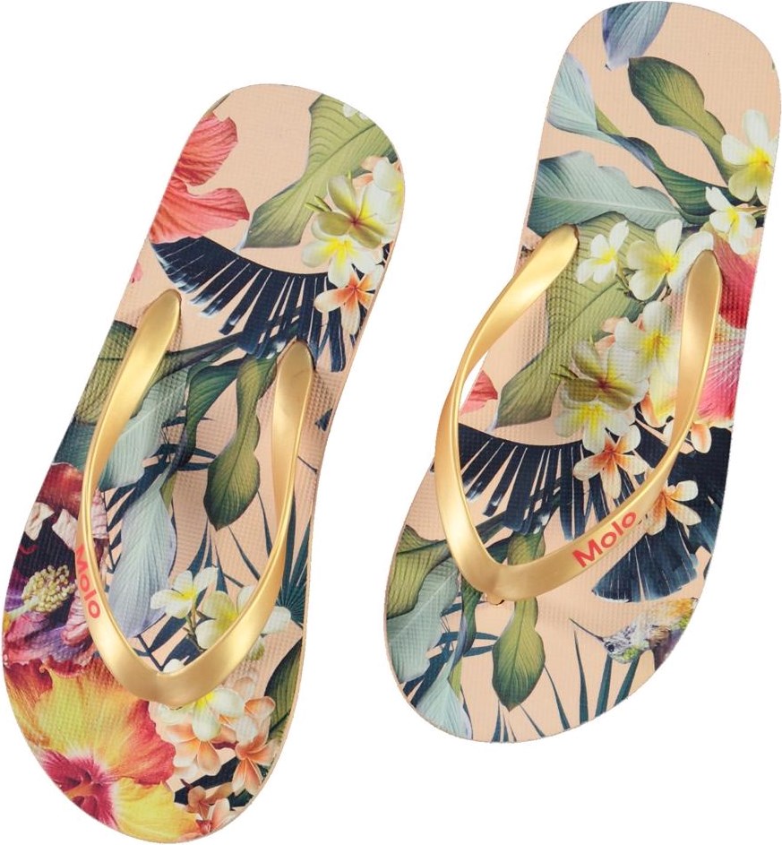 Zeppo - Hawaiian Flowers - Flip flops with floral print 