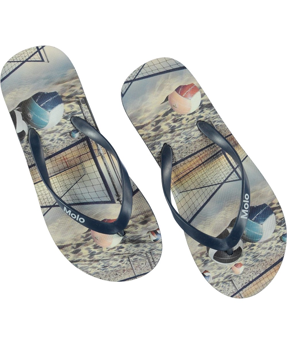 Zeppo - Volleyball Sunset - Printed flip flops.