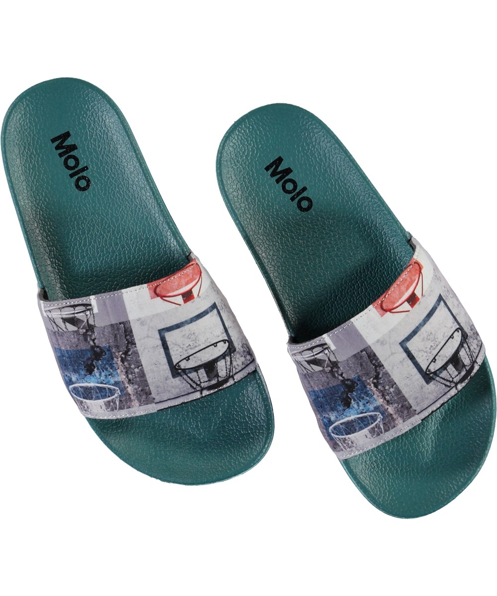 Zhappy - Basket Check - Blue slippers with basketball