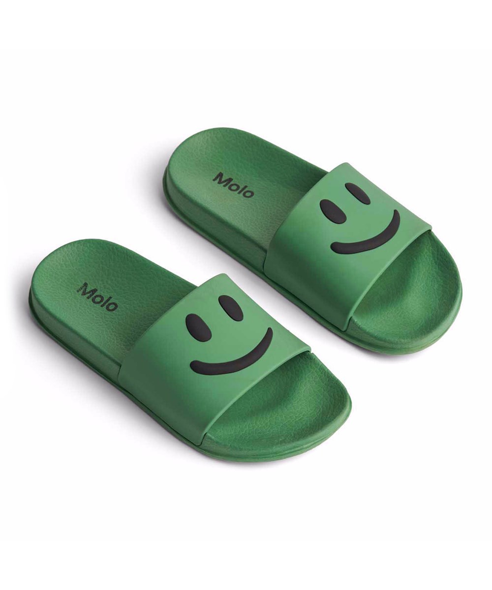 Zhappy - Garden Green - Green children's sandals with wide foot strap and molded insole.