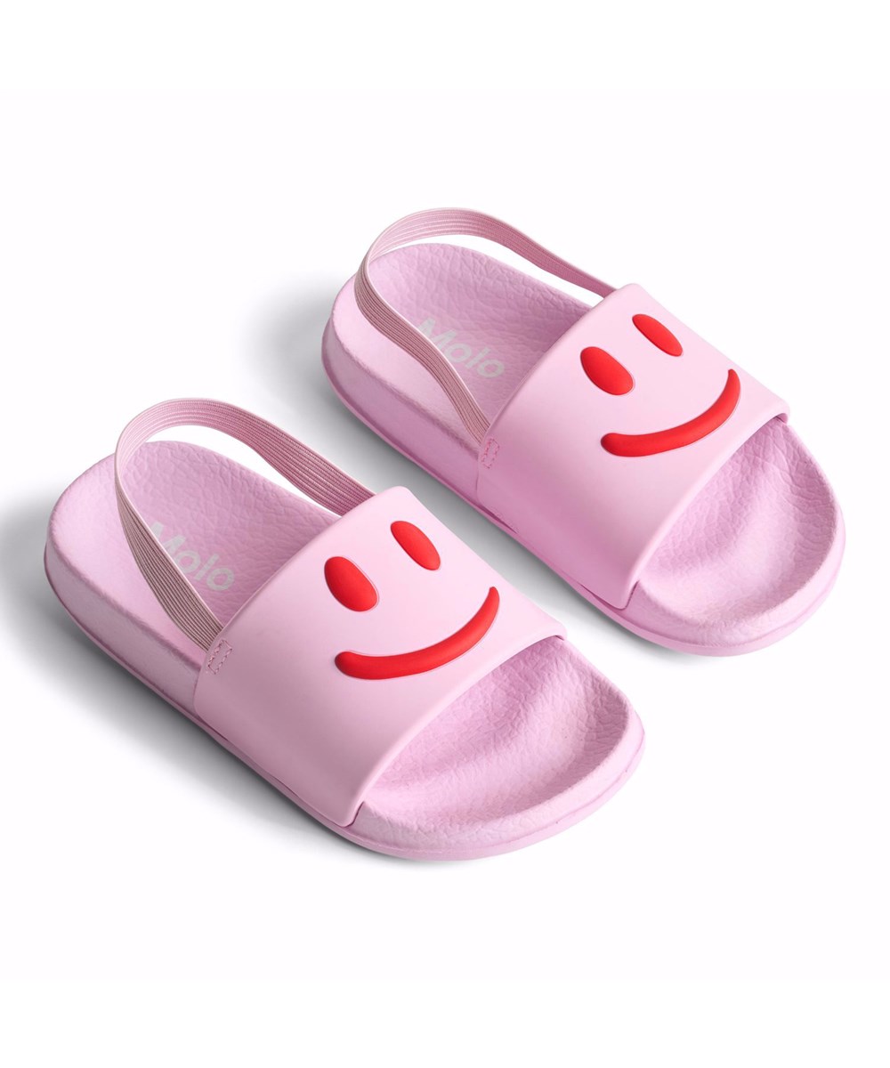 Zhappy - Pink Glace - Pink children's sandals with wide foot strap and molded insole.