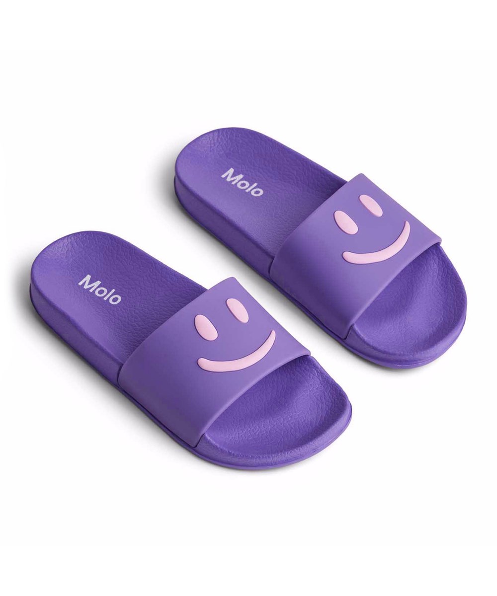 Zhappy - Purple Glo - Purple children's sandals with a wide foot strap and molded insole.