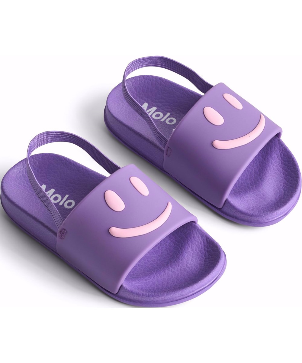 Zhappy - Purple Glo - Purple children's sandals with a wide foot strap and molded insole.