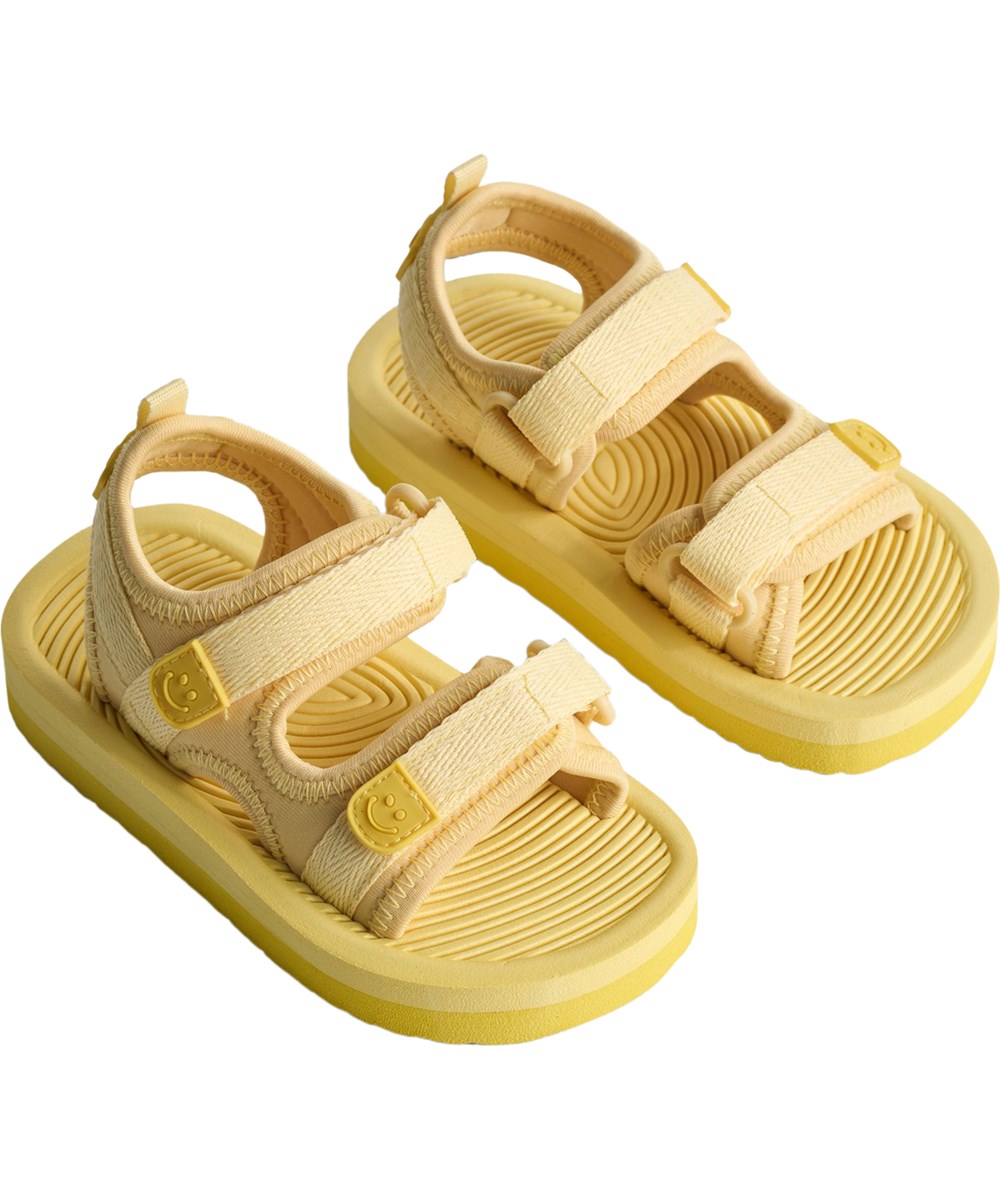 Zola - Banana Light - Yellow, sporty sandals for children with a soft foam sole and Velcro fastening.