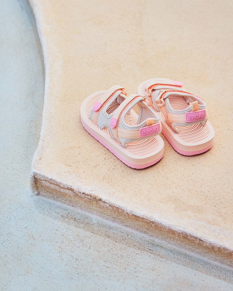 Zola - Rose Light - Pink, sporty sandals for children with a soft foam sole and Velcro fastening.