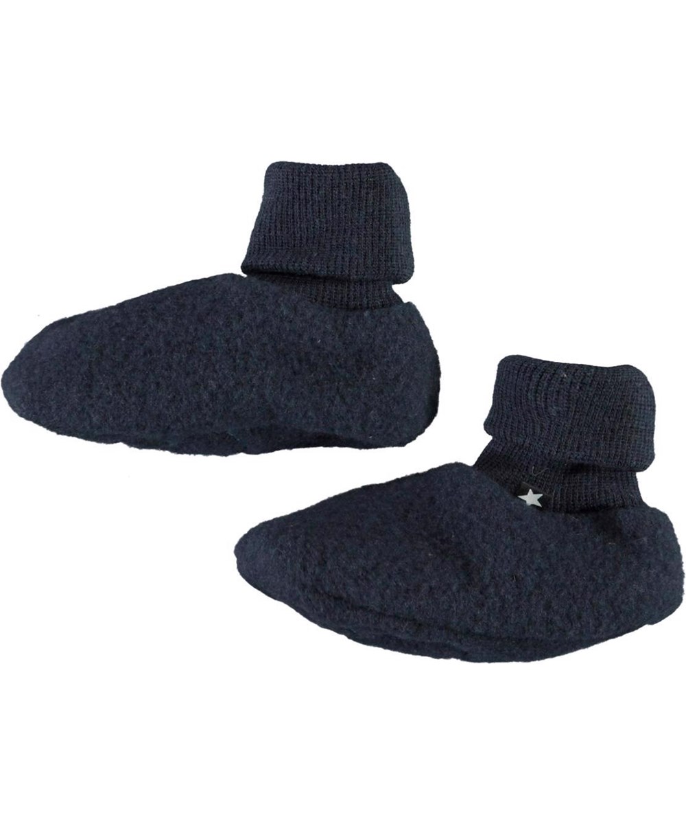 Umut - Dark Navy - Blå babyfutter i uld