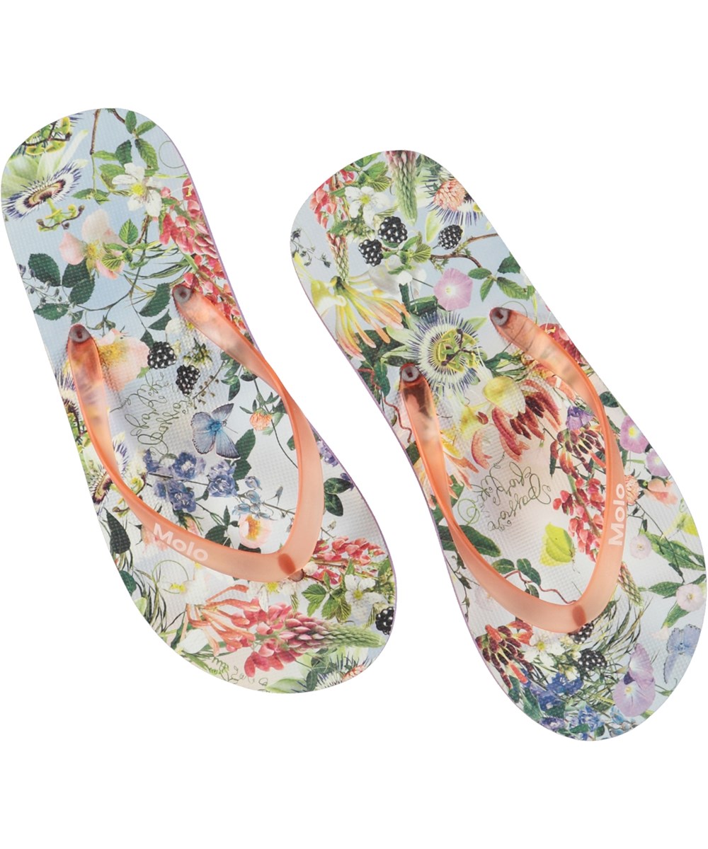 Zeppo - Passion For Life - Klipklapper i lyseblå med blomster print