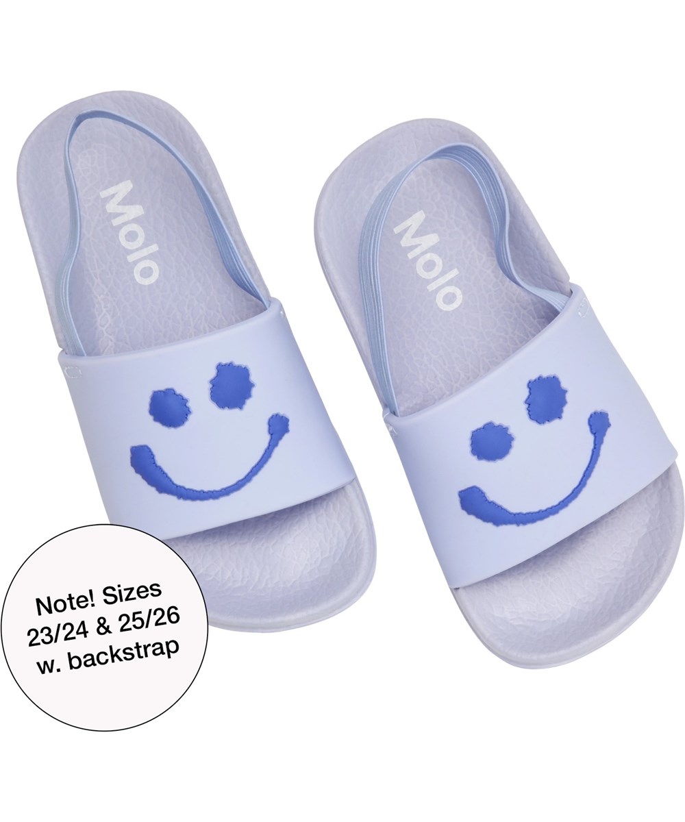 Zhappy - Sky Smile - Lilla badesandaler med lilla smil print