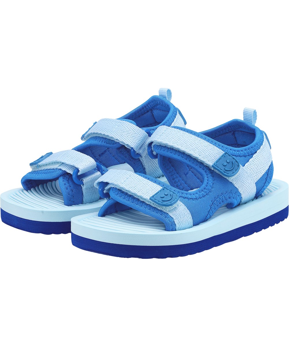 Zola - Vivid Blue - Blå og lyseblå velcro sandaler