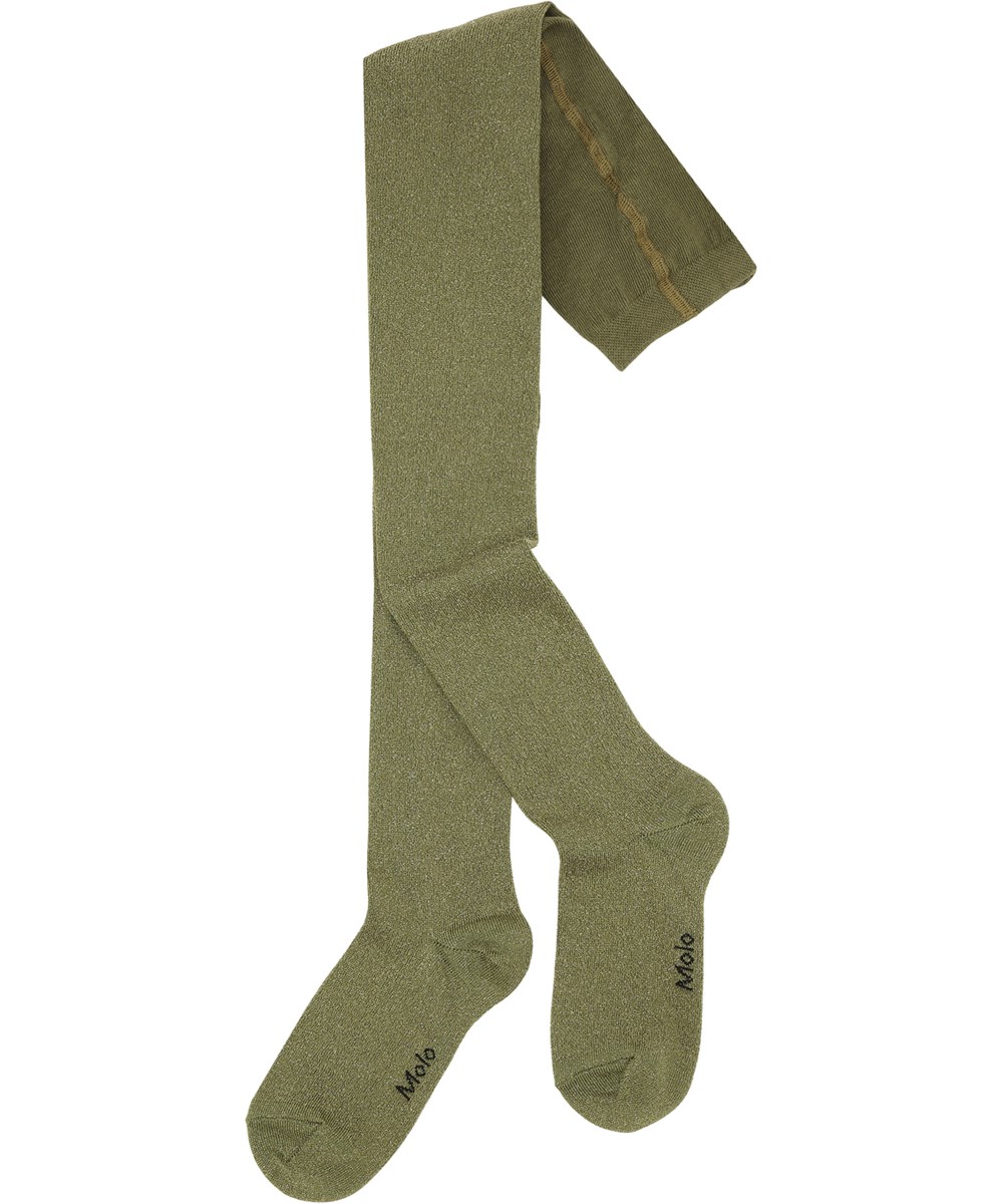 Glitter tights - Pond - Armeegrüne Strumpfhose mit Glitzer