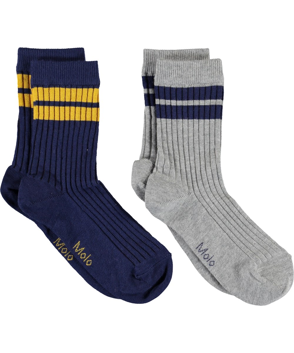 Nickey - Sailor - Graue und blaue Strümpfe mit Streifen