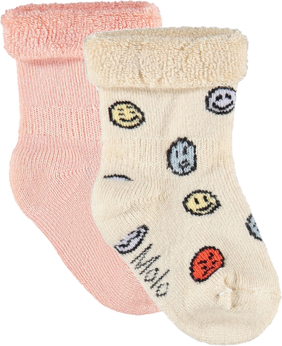 Nodda - Rose Cloud - 2er-Pack Baby-Socken aus Viskose mit einem Design.