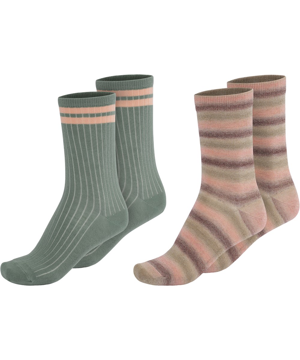 Nomi - Hazy Rainbow - Rosa und gestreifte Socken