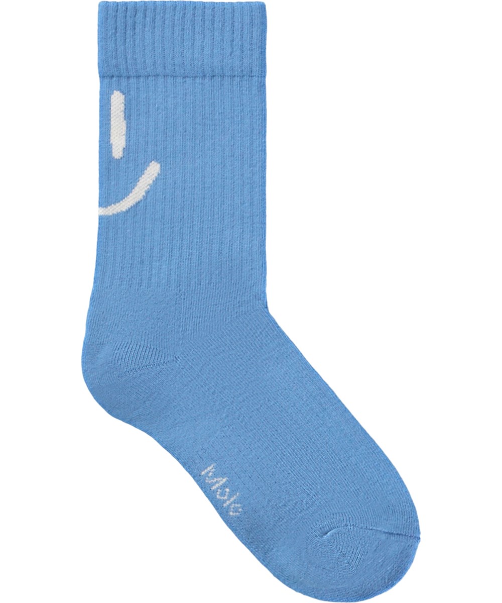 Norman - Black Tide - 2er-Pack Socken für Kinder aus schwarzer und blauer Baumwolle mit Smile-Motiv