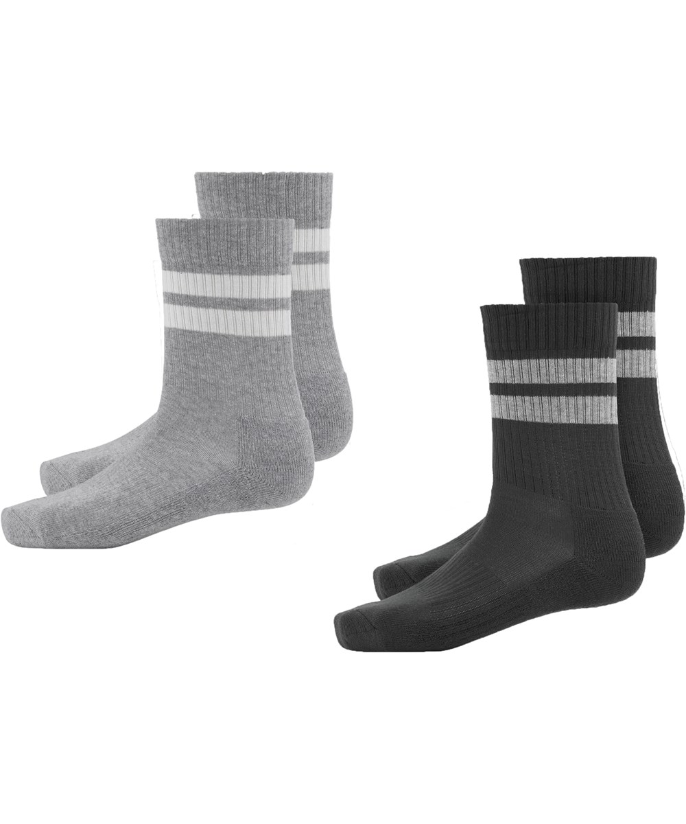 Norman - Space Grey - Zwei Paar sportliche Öko-Tex-Socken mit Streifen