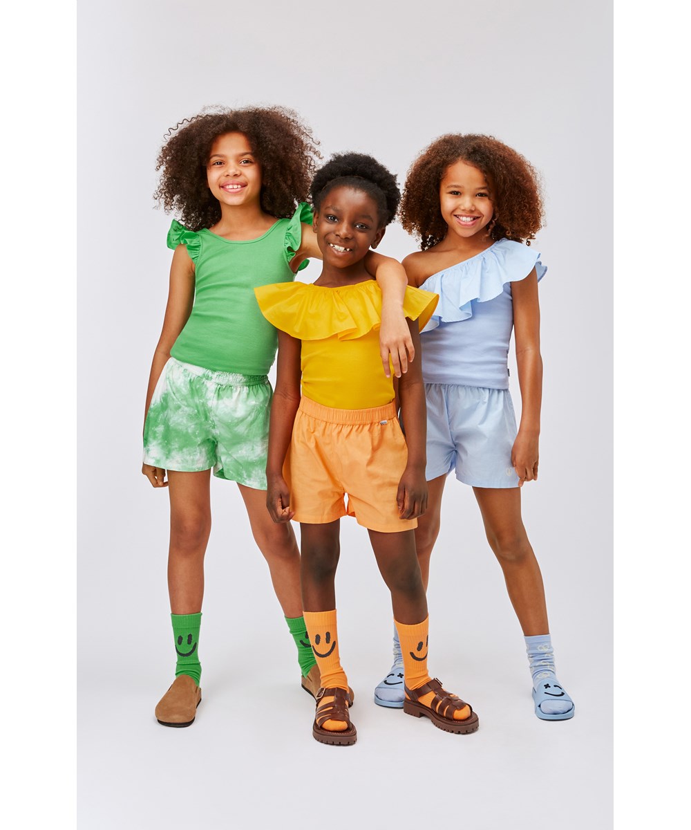 Norman - Windy - Zwei Paar sportliche Öko-Tex-Socken in Blau und Orange