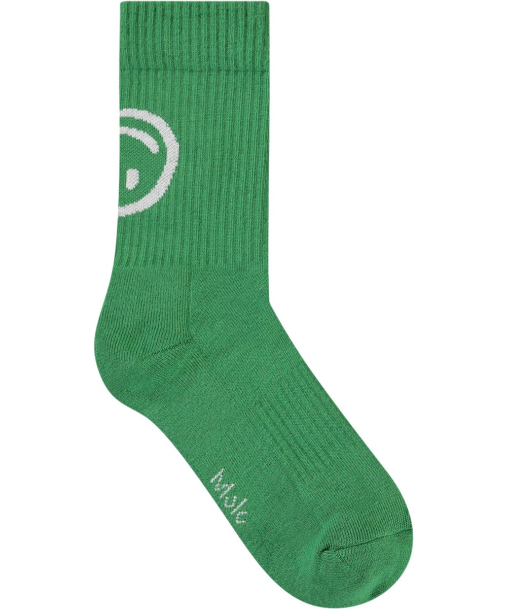 Norman - Black - 2er-Pack Baumwollsocken mit einem lächelnden Gesichtsdesign für Kinder.