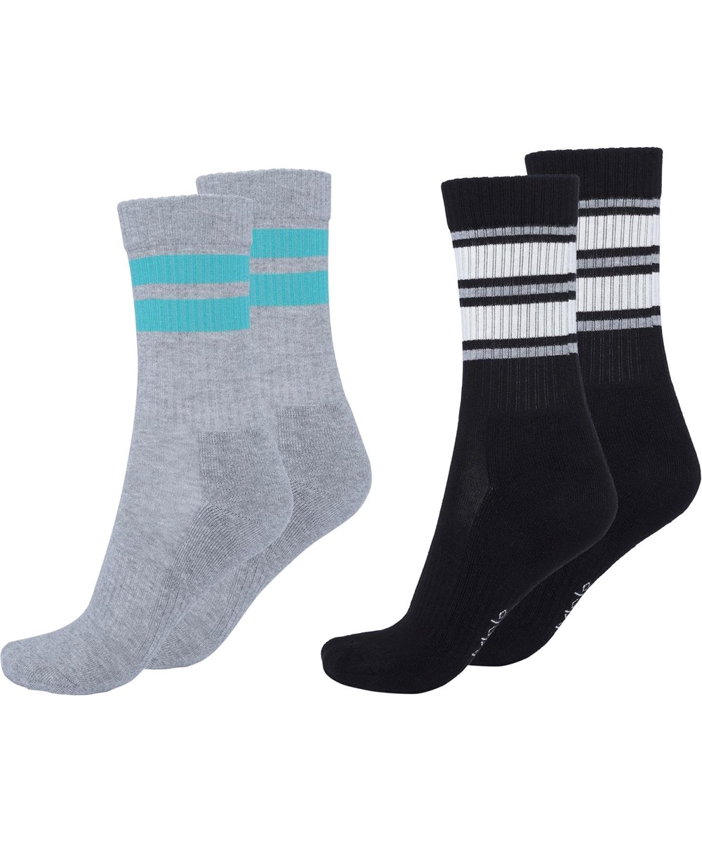 Norman - Black - Zwei Paar Socken mit Streifen