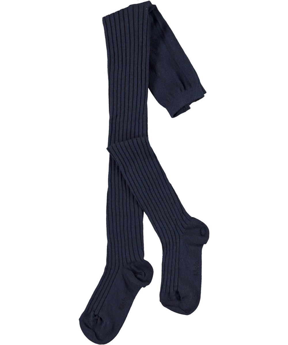 Rib Tights - Peacoat - Blaue Strumpfhose in Rippe