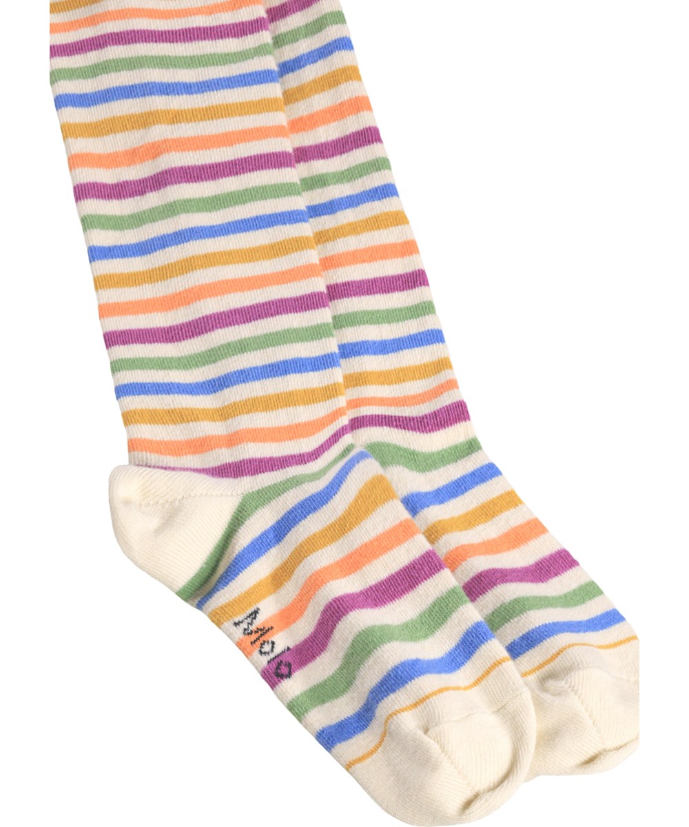 Stripy Tights - Mini Rainbow - Mehrfarbige gestreifte Baumwollstrumpfhosen für Kinder