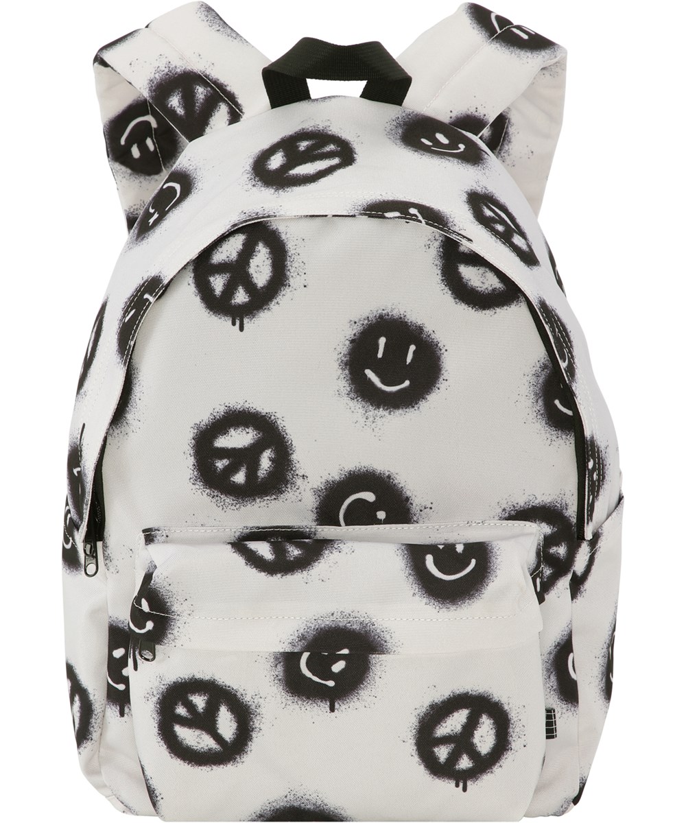 Backpack Mio - Peace Smile - Cremefarbener Rucksack mit Peace-Zeichen
