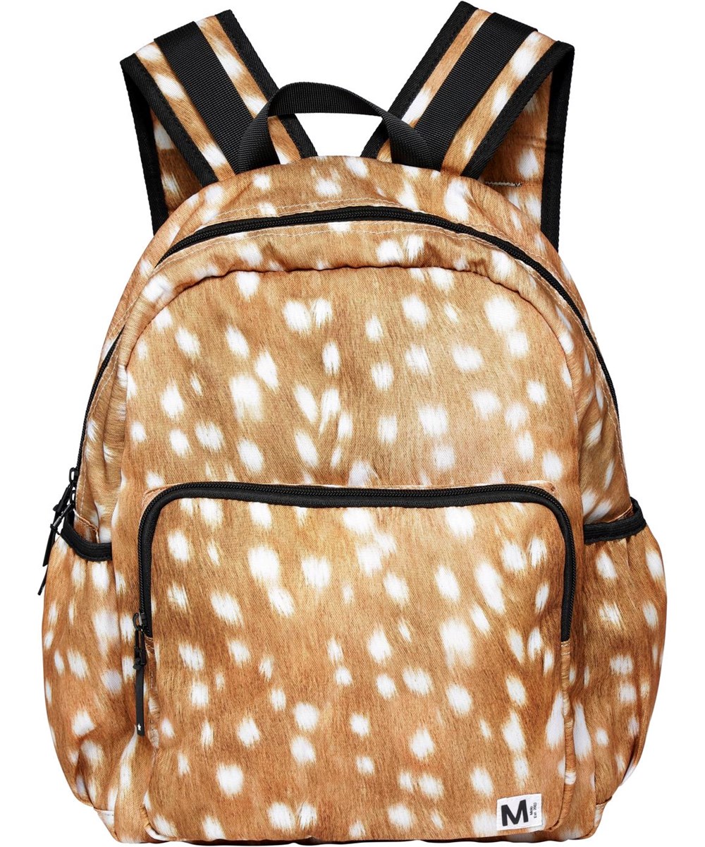 Big Backpack - Baby Fawns - Recycelter Rucksack in Braun mit weißen Flecken