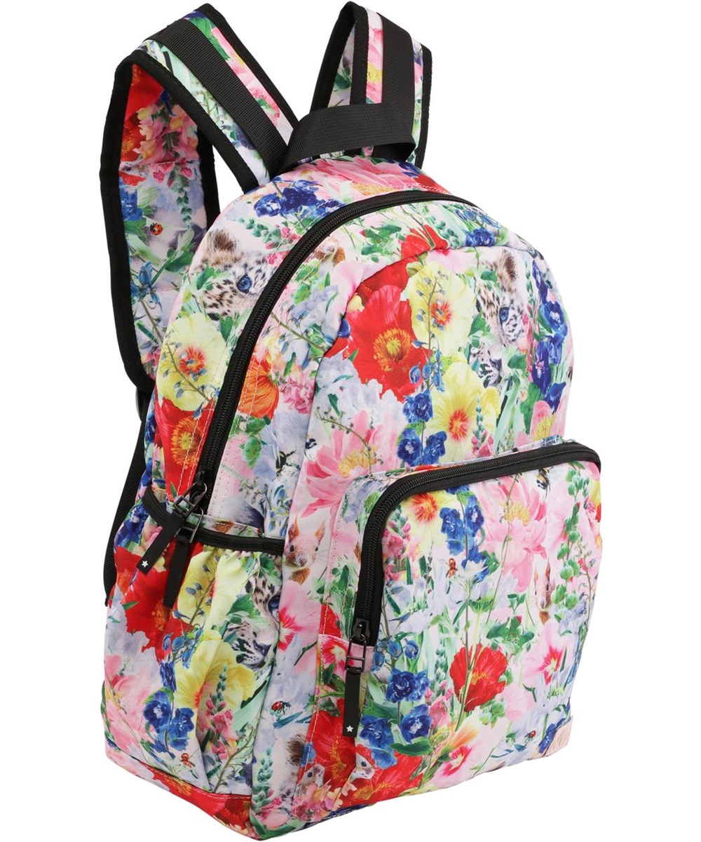Big backpack - Hide And Seek - Recycelter Rucksack mit Blumen-Druck