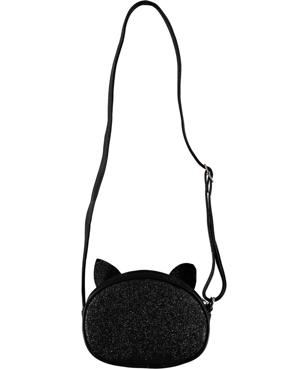 Cat Bag - Black Glitter - Schwarze Katzen Crossbody-Tasche