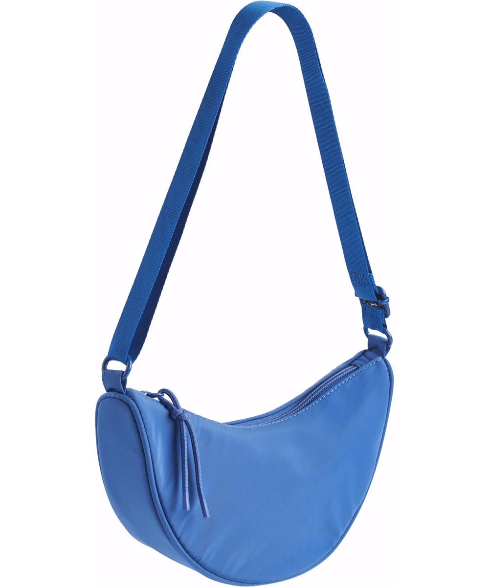 Crescent Bag - Retro Blue - Blaue Tasche mit halbmondförmigem Design für Kinder.