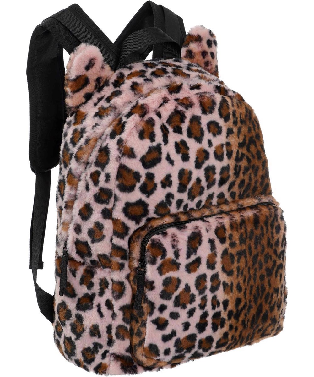Furry Backpack - Pink Leopard - Kunstpelz Rosa Leopardenmuster