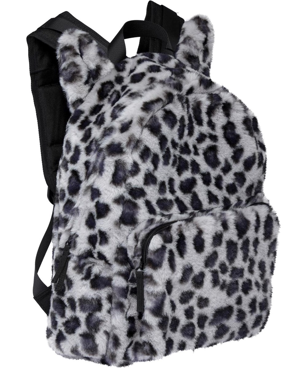 Furry Backpack - Snowy Leo Fur - Kunstpelz Leopard Rucksack