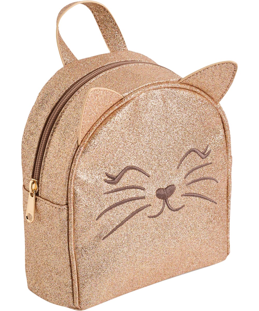Kitty Backpack - Petal Blush - Katzenrucksack für Kinder in Gold und Glitzer mit verstellbaren Trägern