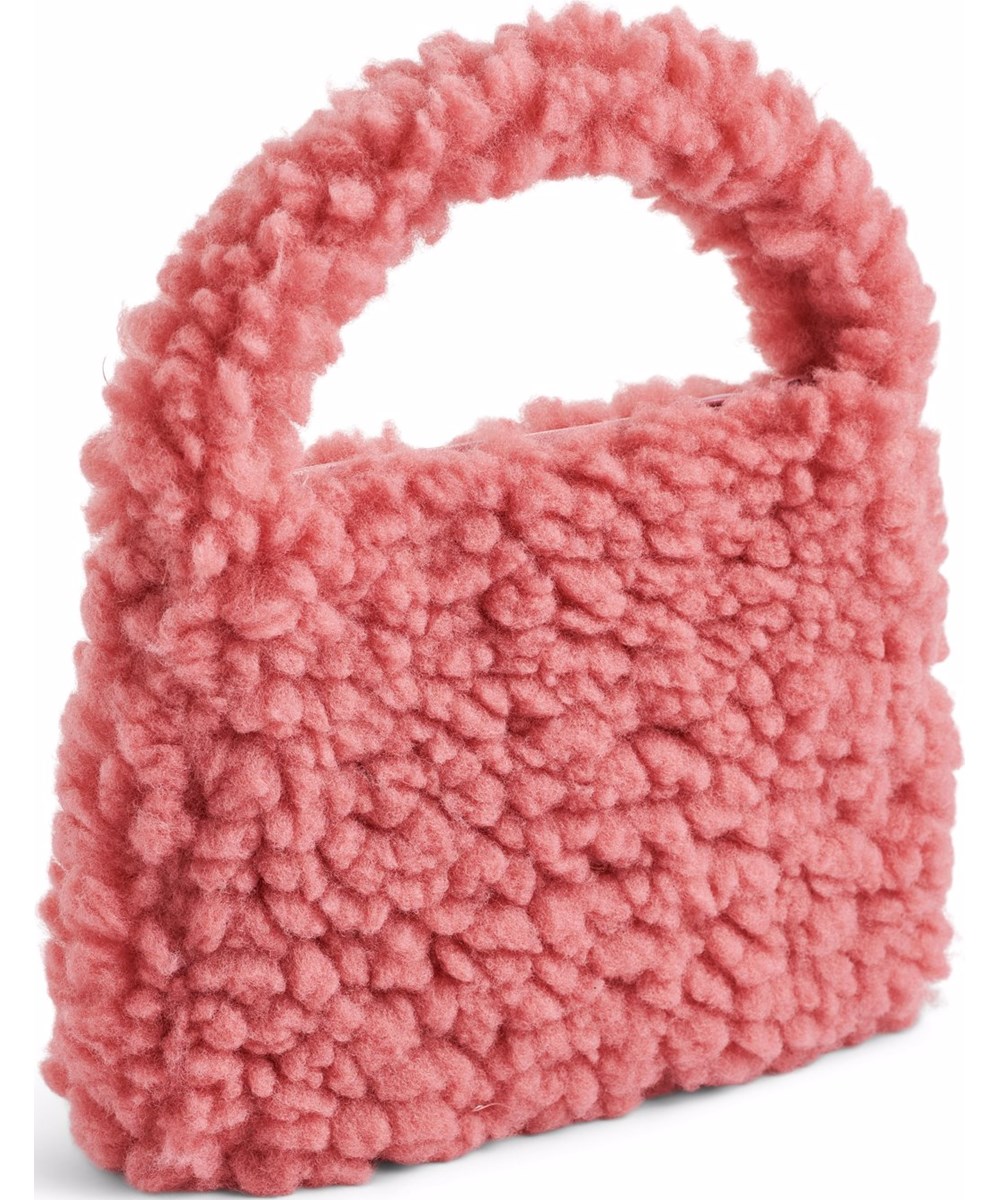 Moni Bag - Fox Glove - Schöne pinkfarbene Tasche aus flauschigem Teddyfleece für Kinder.