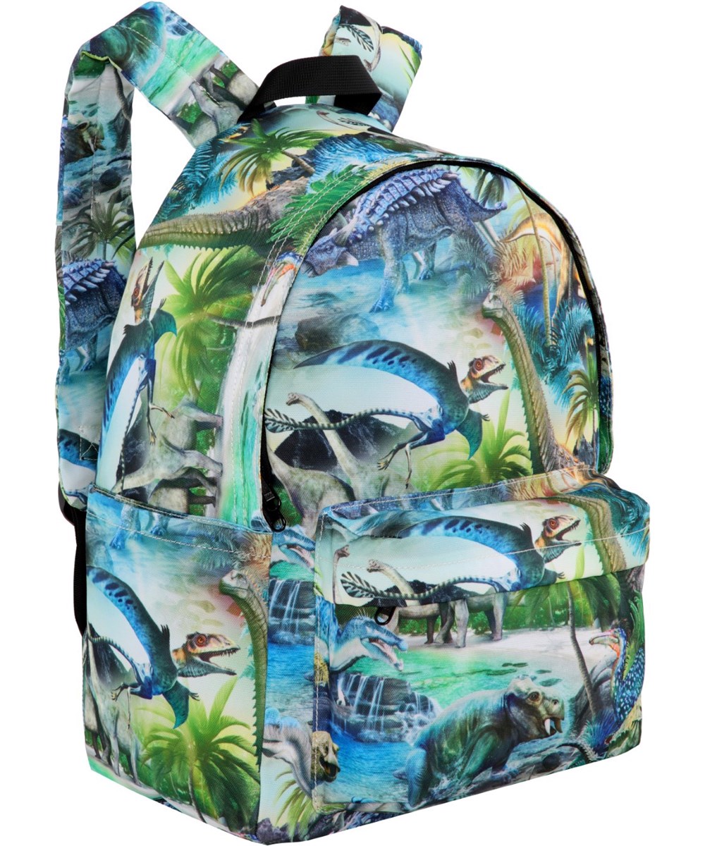 Backpack Mio - Dino Fantastic - Rygsæk med dinosaurprint fremstillet i 100% genanvendt polyester.